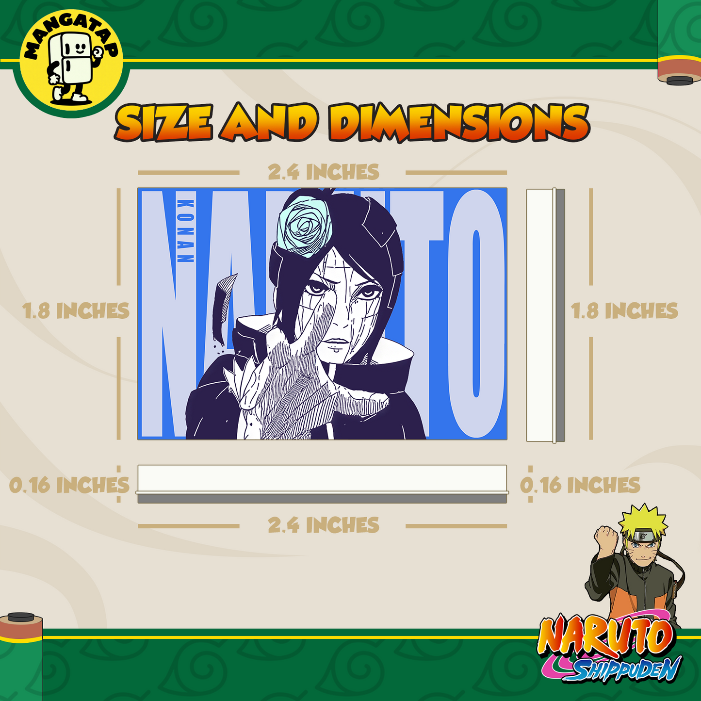 Konan Fridge Magnet – Naruto Anime Refrigerator Magnet, Anime Decor Gift for Fans