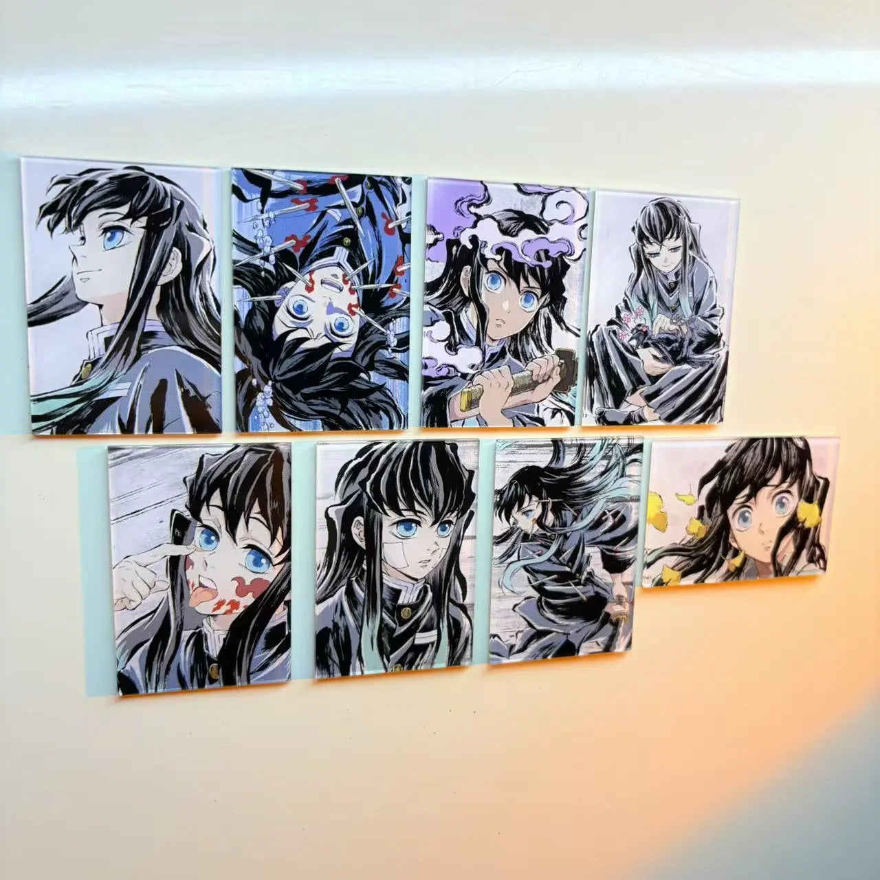 8 PCS Demon Alayer Muichiro Tokito Anime Fridge Magnet Set – Acrylic Refrigerator Magnets Collectible Decor