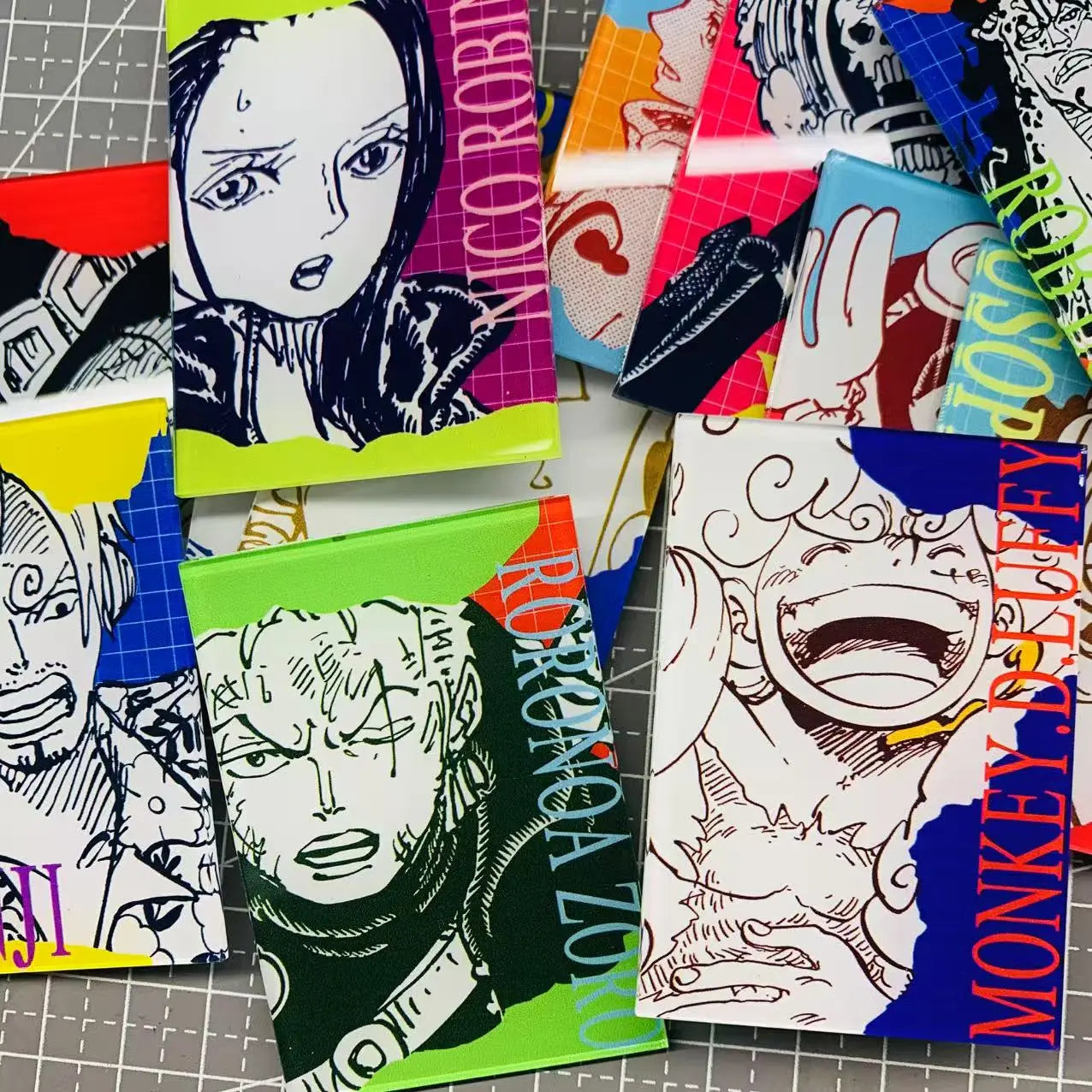 12PCS - One Piece Manga Style Fridge Magnet Set – Acrylic Anime Refrigerator Decor
