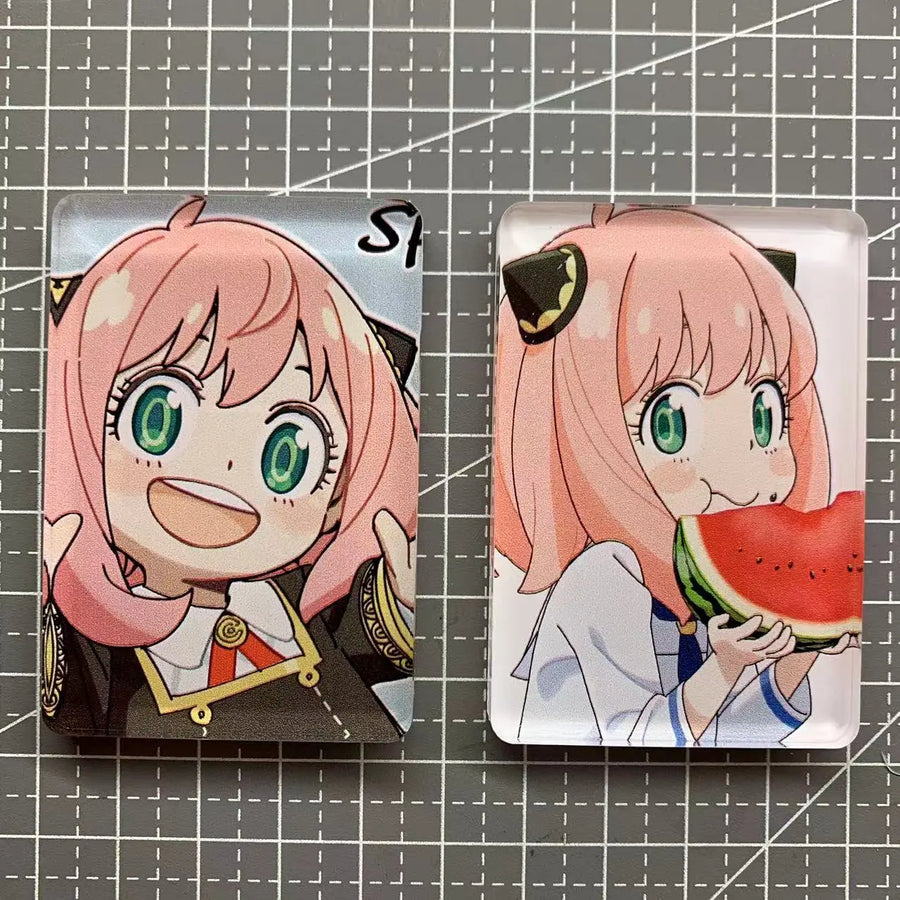 2PCS - Anya Anime Fridge Magnet Set – Acrylic Refrigerator Magnets Cute Otaku Decor