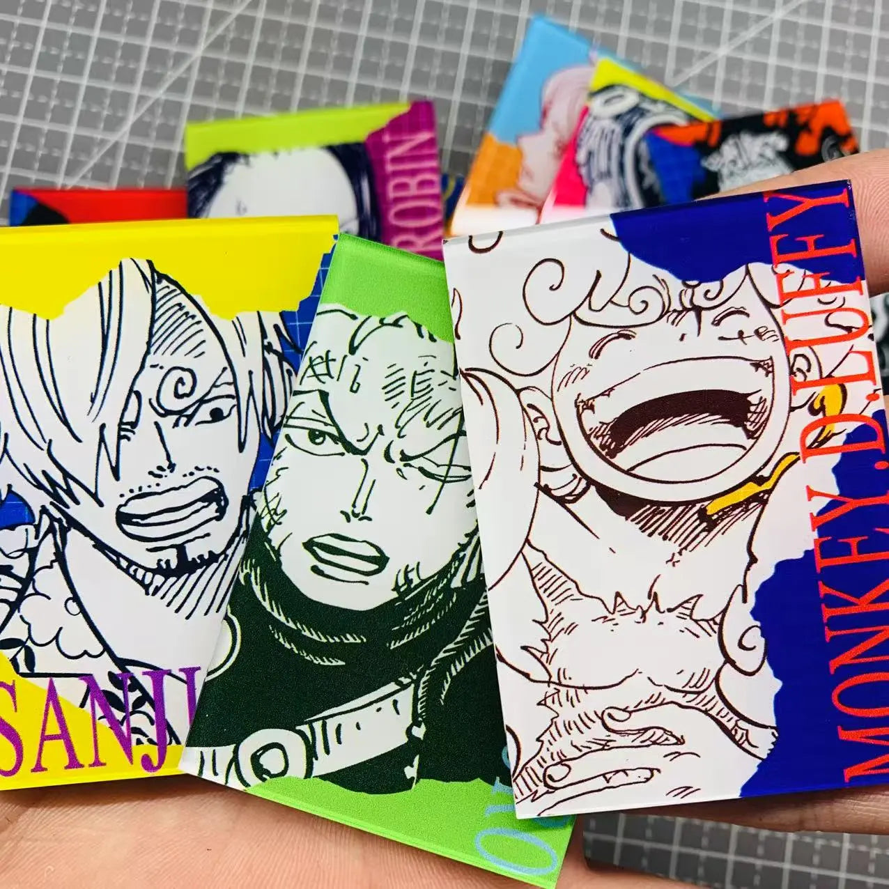 12PCS - One Piece Manga Style Fridge Magnet Set – Acrylic Anime Refrigerator Decor