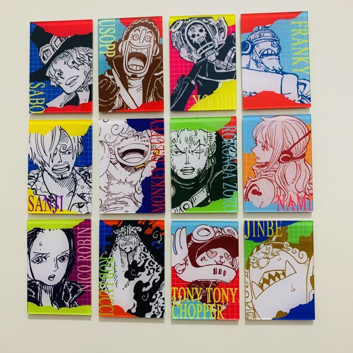 12PCS - One Piece Manga Style Fridge Magnet Set – Acrylic Anime Refrigerator Decor