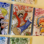 One Piece Vintage Manga Fridge Magnet Set – Acrylic Anime Refrigerator Decor 9PCS