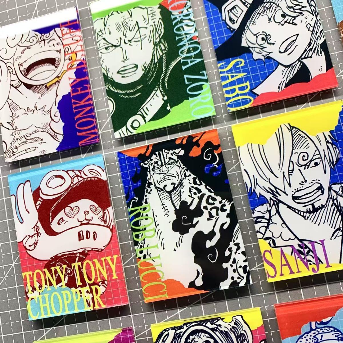 12PCS - One Piece Manga Style Fridge Magnet Set – Acrylic Anime Refrigerator Decor