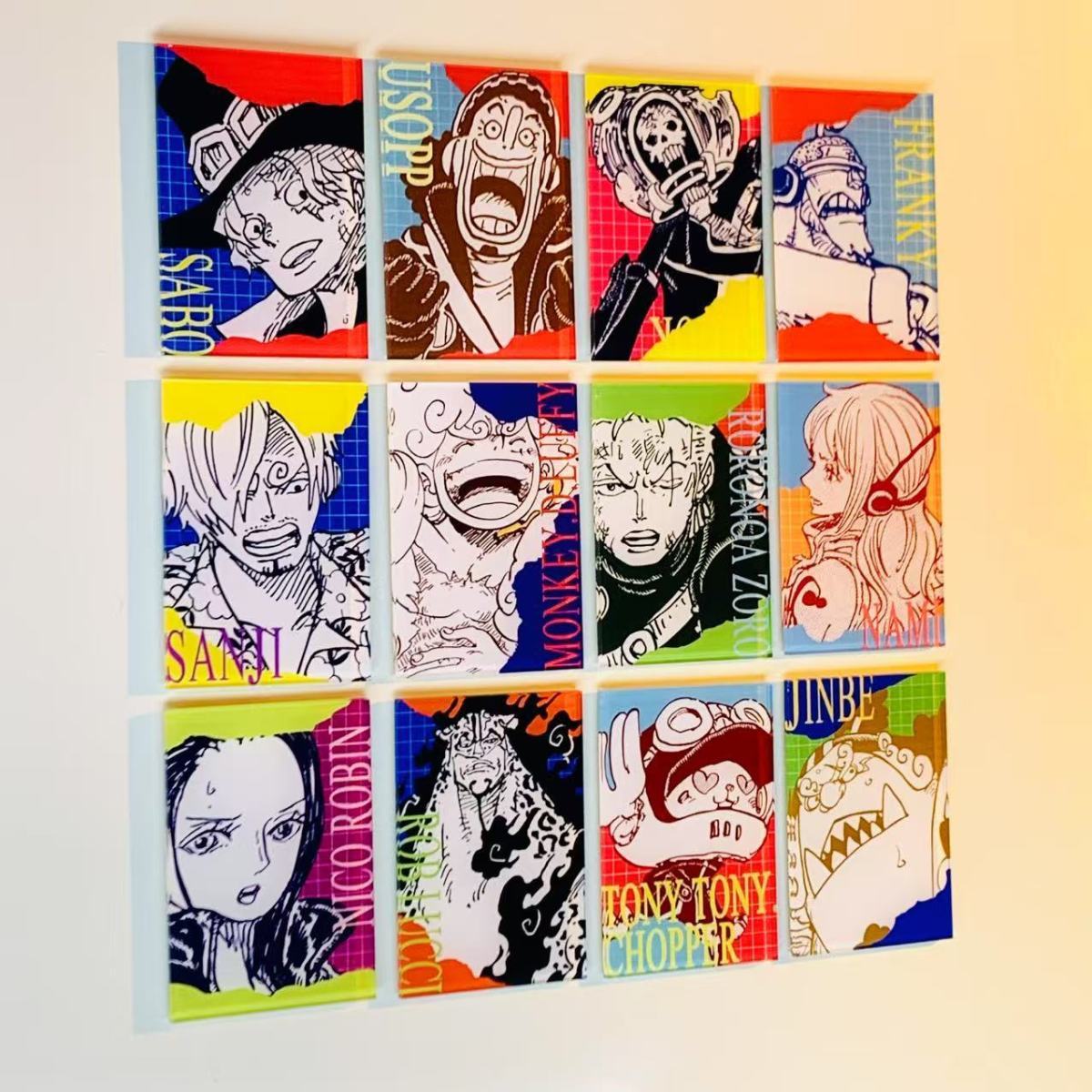 12PCS - One Piece Manga Style Fridge Magnet Set – Acrylic Anime Refrigerator Decor