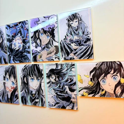8 PCS Demon Alayer Muichiro Tokito Anime Fridge Magnet Set – Acrylic Refrigerator Magnets Collectible Decor