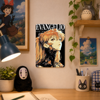 Evangelion Asuka Langley Soryu Cyber Anime Metal Tin Sign, Neon Genesis Wall Decor - image 4