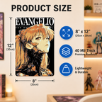 Evangelion Asuka Langley Soryu Cyber Anime Metal Tin Sign, Neon Genesis Wall Decor - image 5