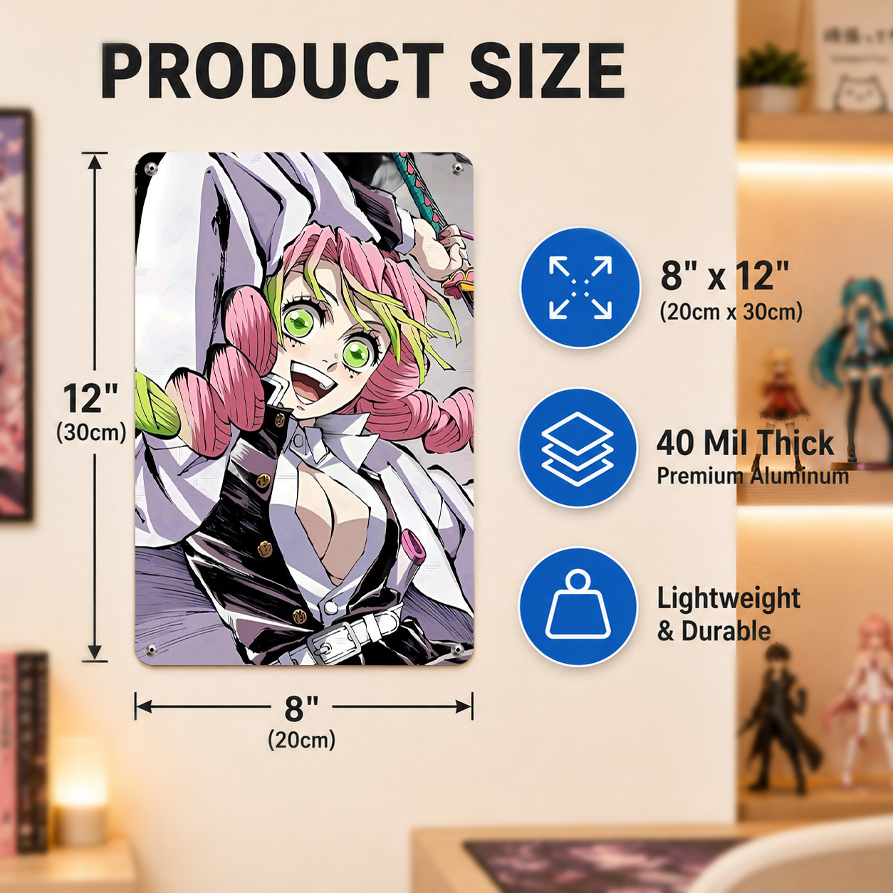 Mitsuri Kanroji Demon Slayer Anime Tin Sign - Metal Wall Art - image 5