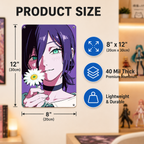 Reze Chainsaw Man Flower Tin Sign - Anime Metal Poster - image 5