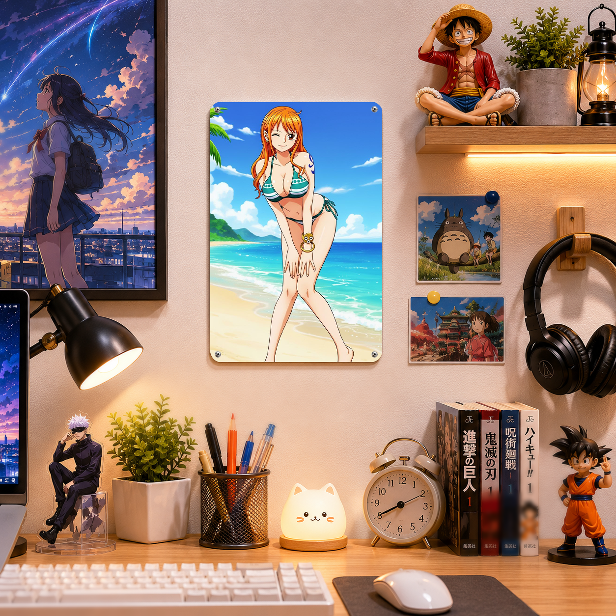 Nami Beach One Piece Anime Tin Sign - Metal Room Decor - image 2
