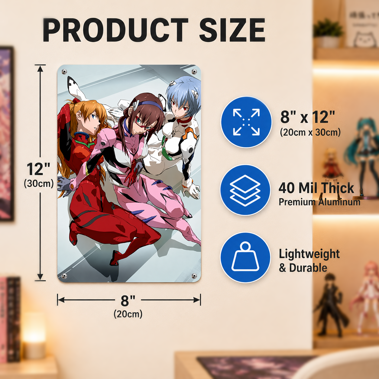 Asuka Rei Mari Evangelion Anime Tin Sign - EVA Metal Poster - image 5