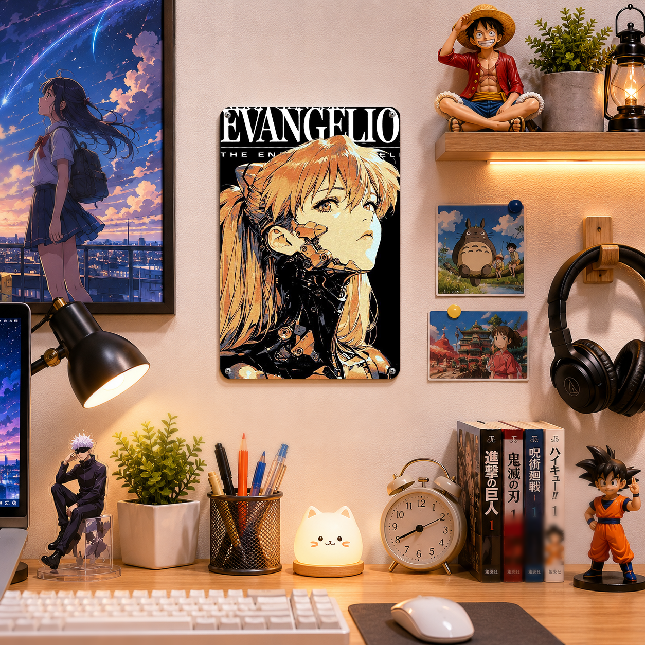 Evangelion Asuka Langley Soryu Cyber Anime Metal Tin Sign, Neon Genesis Wall Decor - image 2