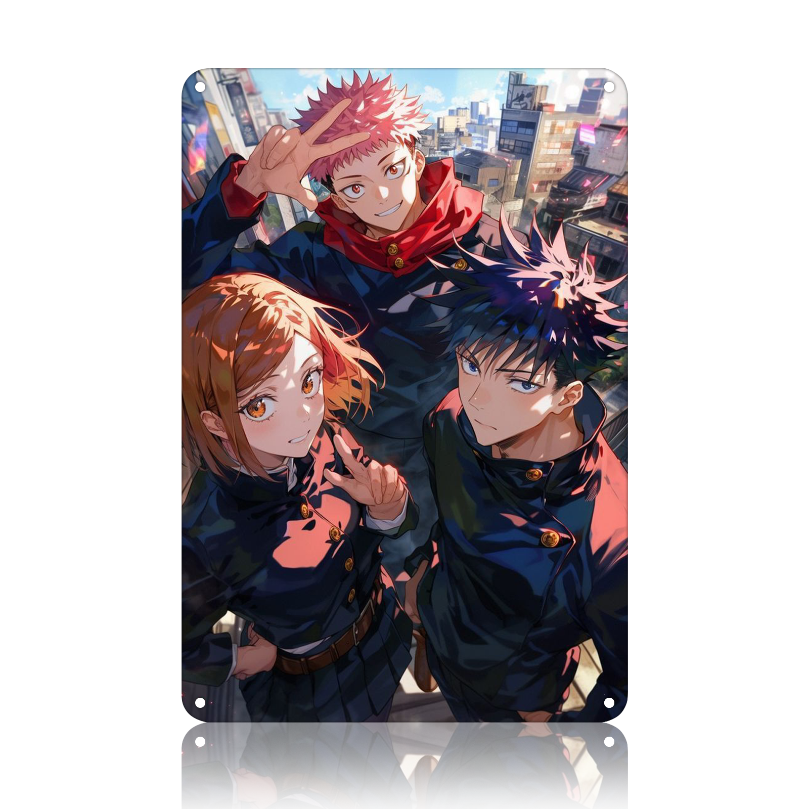 Yuji Megumi Nobara Jujutsu Kaisen Anime Tin Sign - Wall Decor