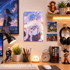 Rem Re Zero Pink Anime Tin Sign - Metal Poster Wall Art - image 2