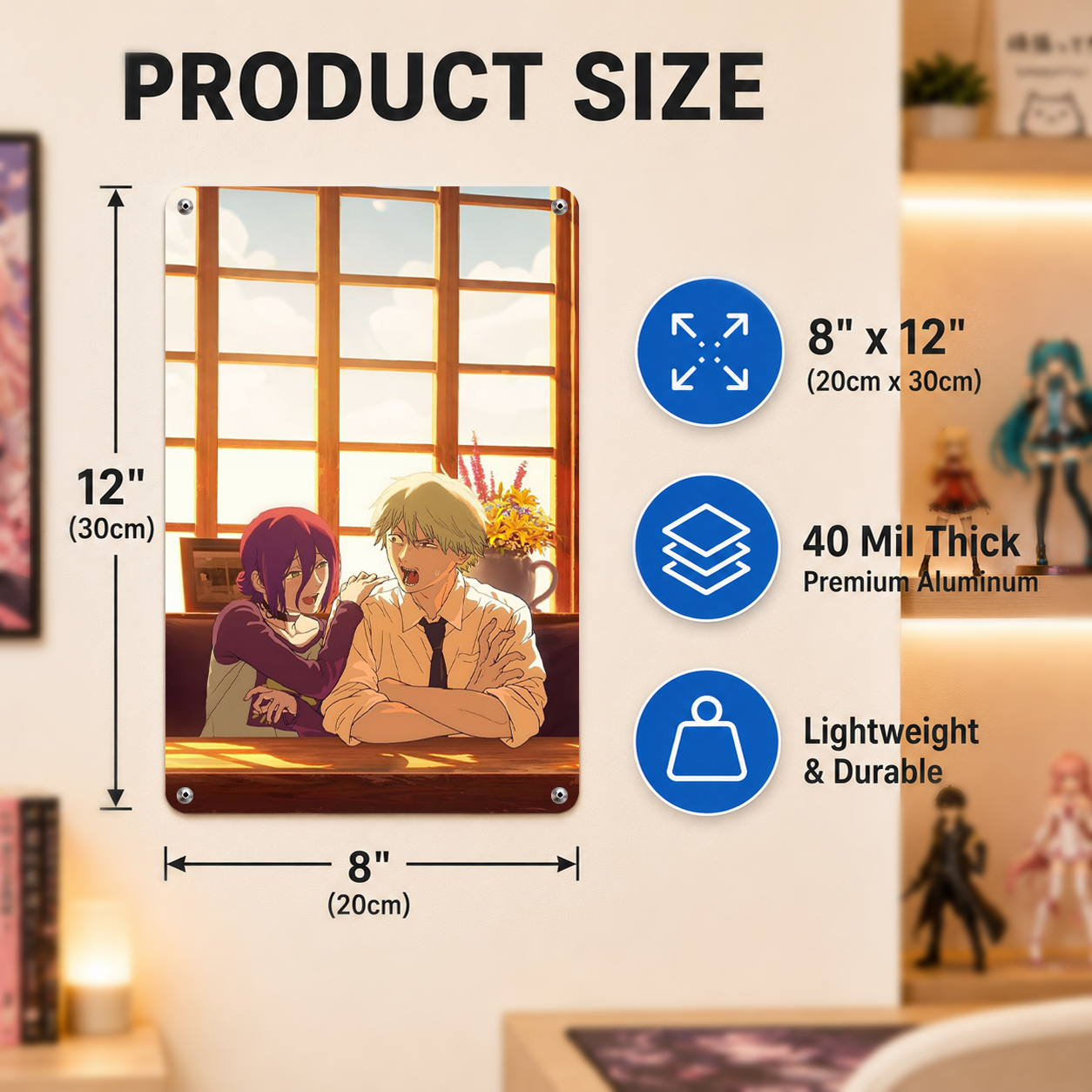 Reze and Denji Chainsaw Man Anime Tin Sign - Metal Decor - image 5