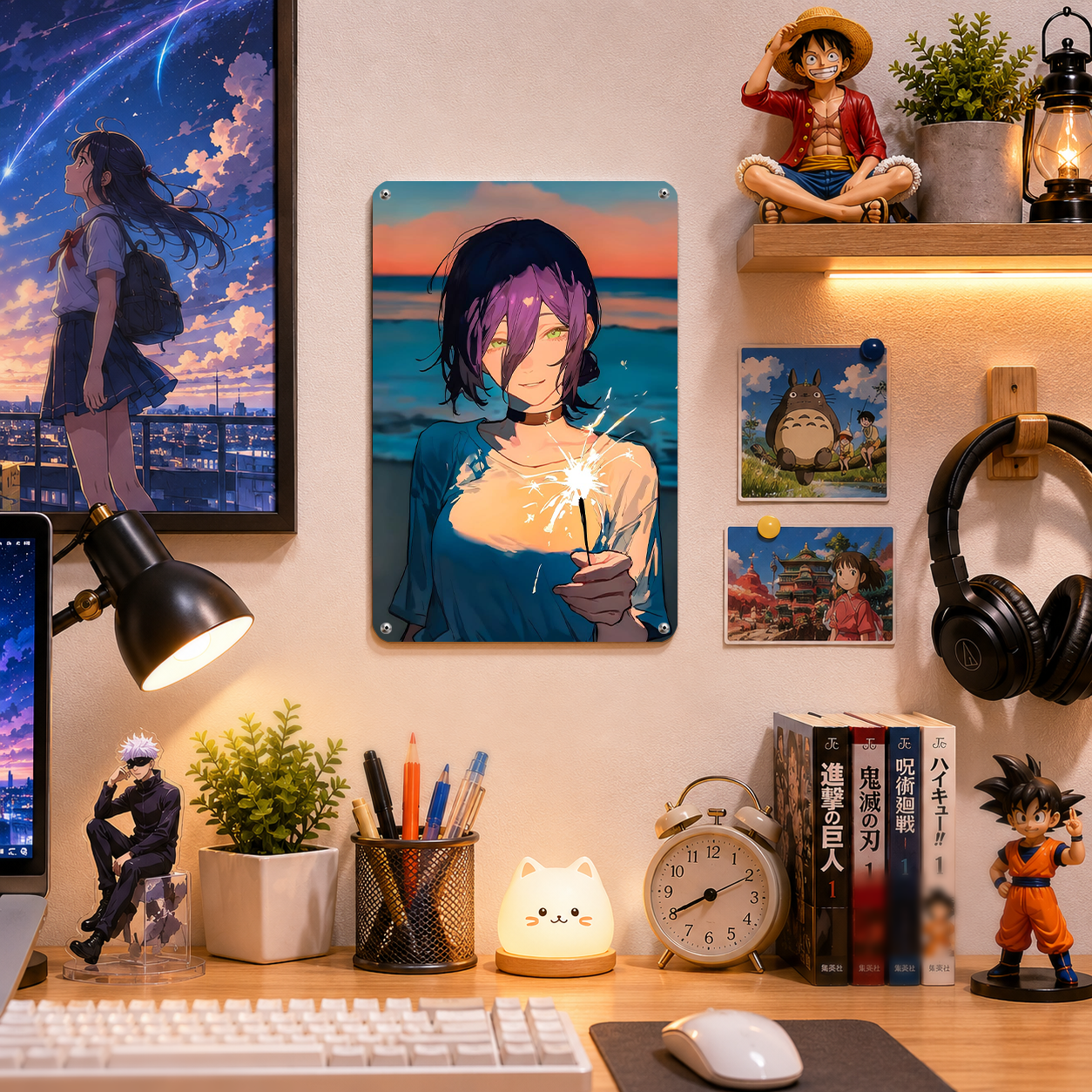 Reze Chainsaw Man Portrait Tin Sign - Anime Metal Wall Art - image 2