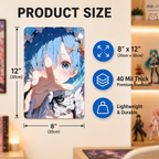 Rem Re Zero Cute Anime Tin Sign - Metal Room Decor - image 5