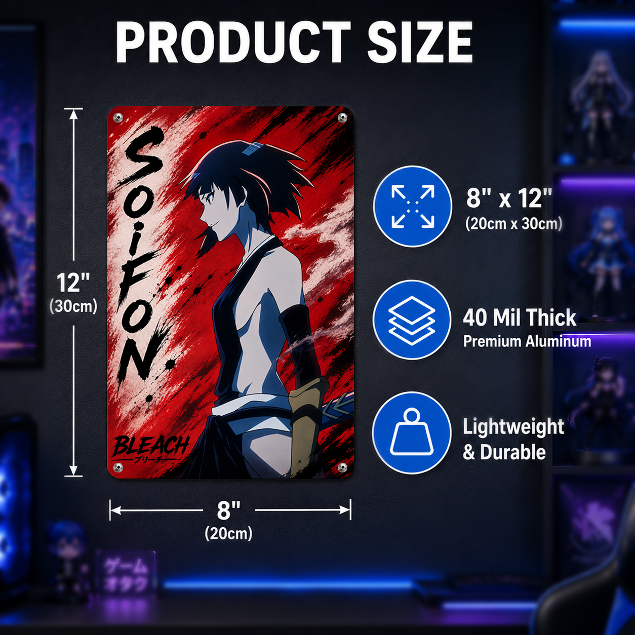 Soi Fon Bleach Anime Tin Sign - Metal Poster Wall Decor - image 5