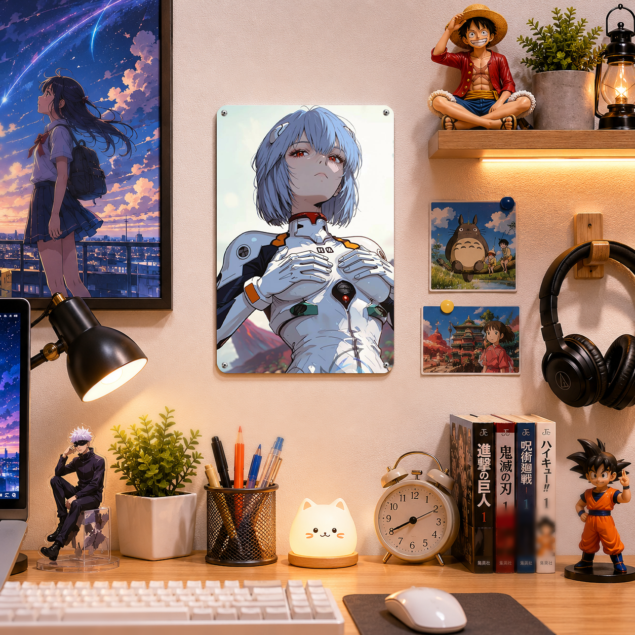 Rei Ayanami Evangelion Metal Tin Sign - Anime Wall Decor - image 2