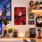 Asuka Evangelion Red Anime Tin Sign - Metal Poster Decor - image 2