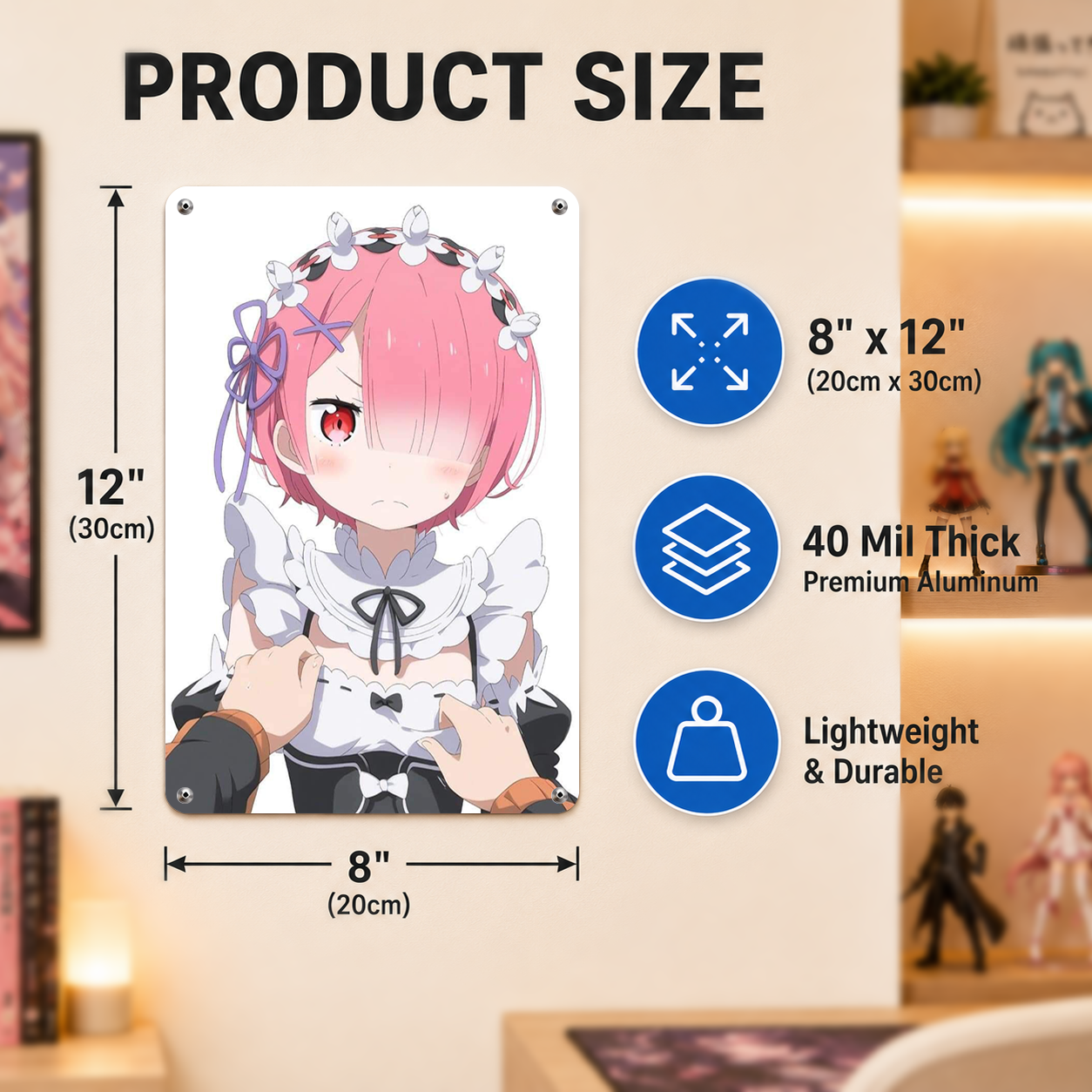 Ram Re Zero Anime Tin Sign - Metal Poster Room Decor - image 5