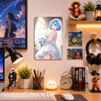 Rem Re Zero White Dress Tin Sign - Anime Metal Wall Art - image 2