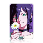 Reze Chainsaw Man Flower Tin Sign - Anime Metal Poster