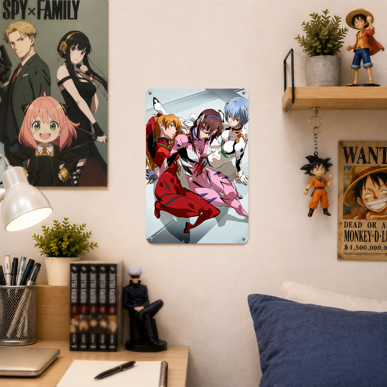 Asuka Rei Mari Evangelion Anime Tin Sign - EVA Metal Poster - image 3