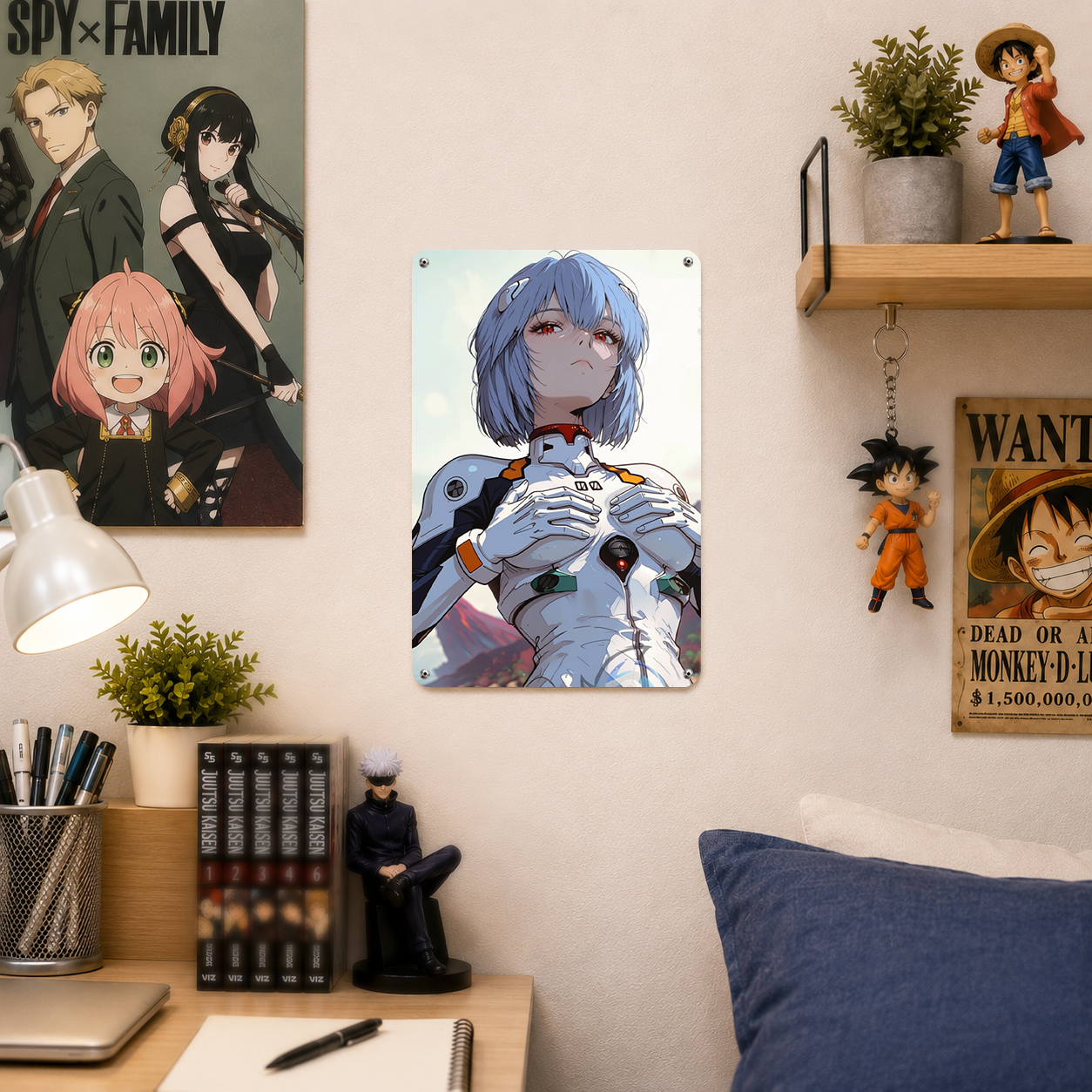 Rei Ayanami Evangelion Metal Tin Sign - Anime Wall Decor - image 3