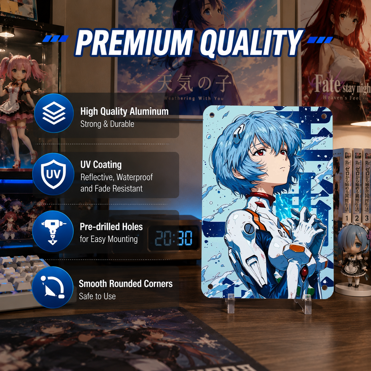 Rei Ayanami Evangelion Anime Tin Sign - Metal Wall Poster - image 6