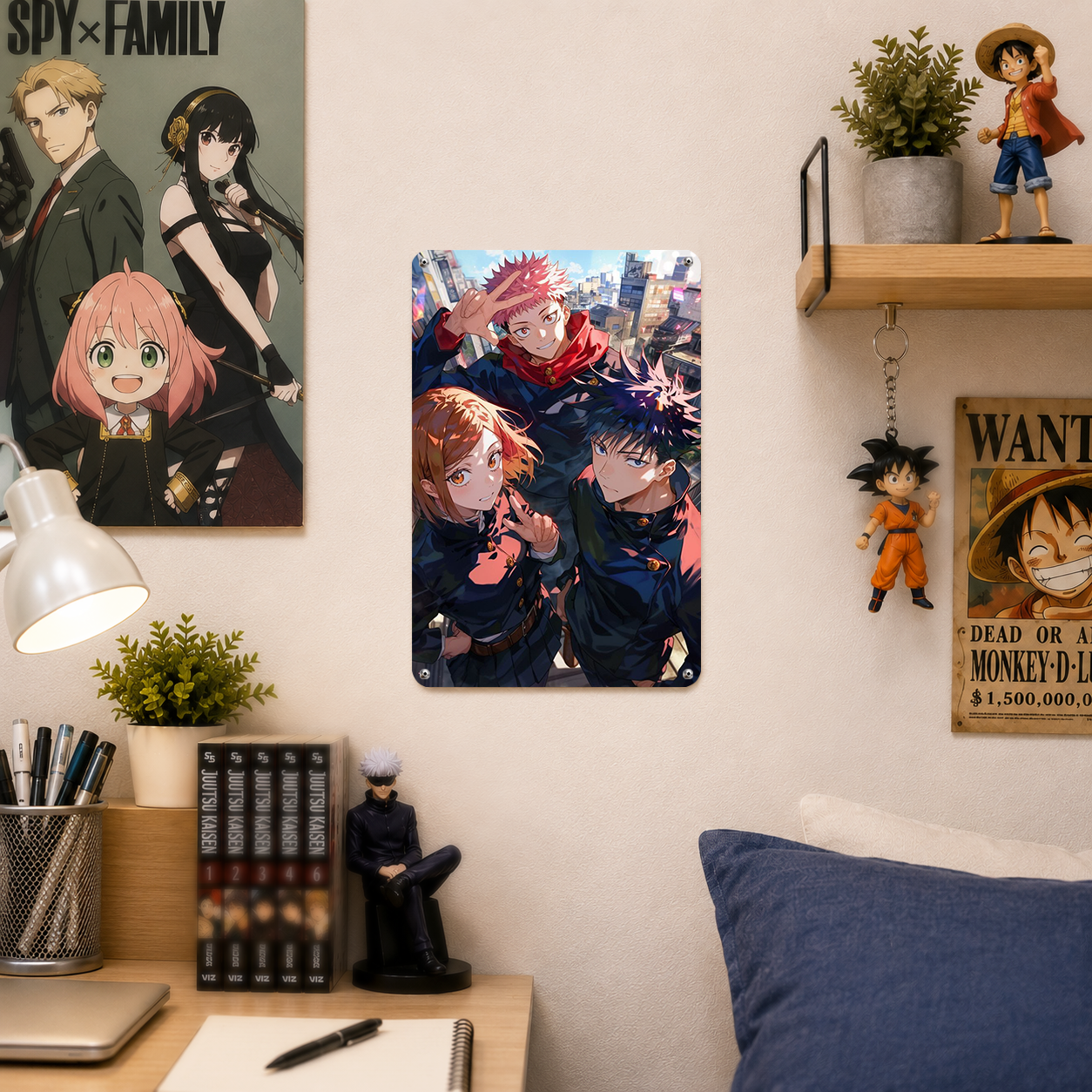 Yuji Megumi Nobara Jujutsu Kaisen Anime Tin Sign - Wall Decor - image 3