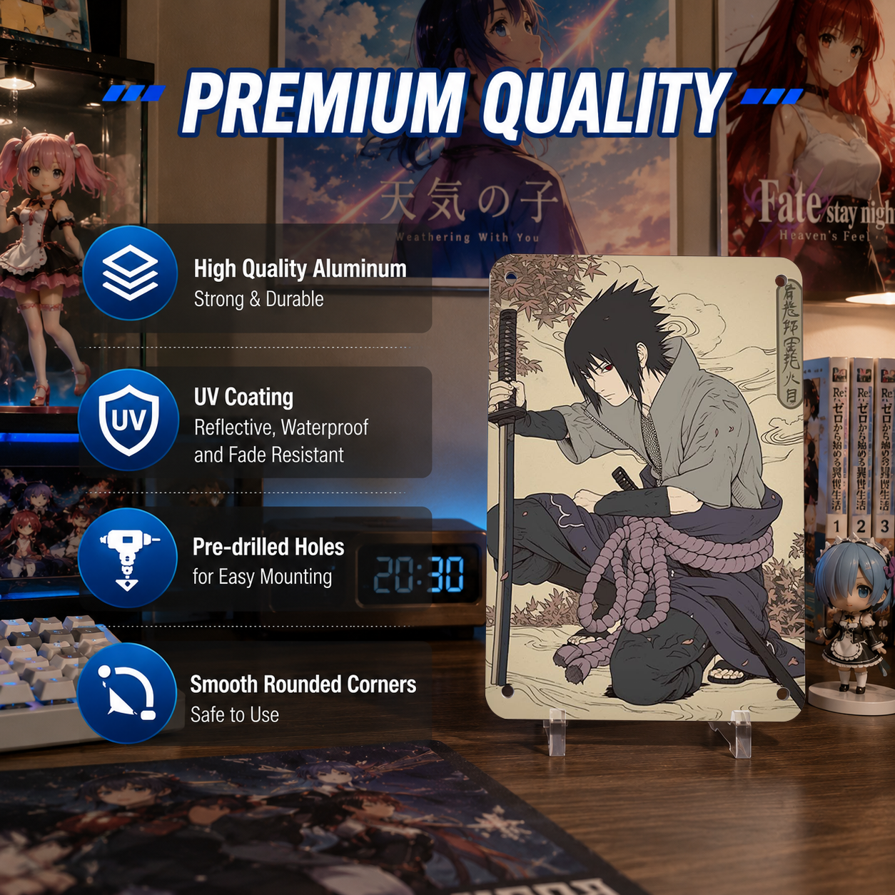 Sasuke Uchiha Naruto Anime Tin Sign - Metal Poster Decor - image 5