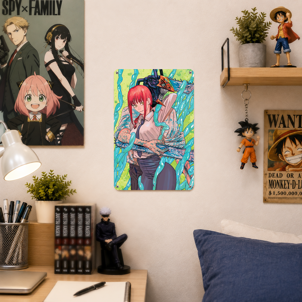 Denji Makima Power Chainsaw Man Anime Tin Sign - Metal Decor - image 3