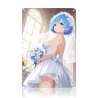 Rem Re Zero White Dress Tin Sign - Anime Metal Wall Art