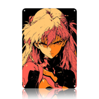 Asuka Langley Evangelion Metal Tin Sign - Anime Room Decor
