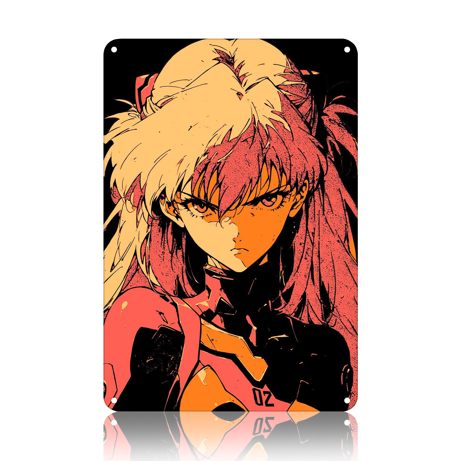 Asuka Langley Evangelion Metal Tin Sign - Anime Room Decor