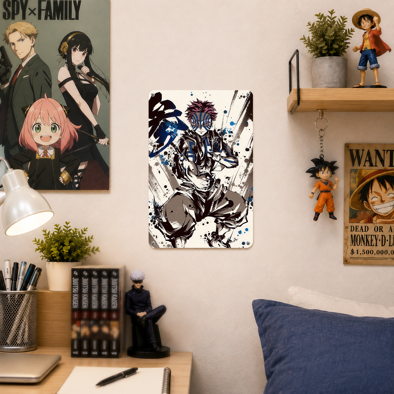 Akaza Demon Slayer Anime Tin Sign - Metal Poster Wall Decor - image 3