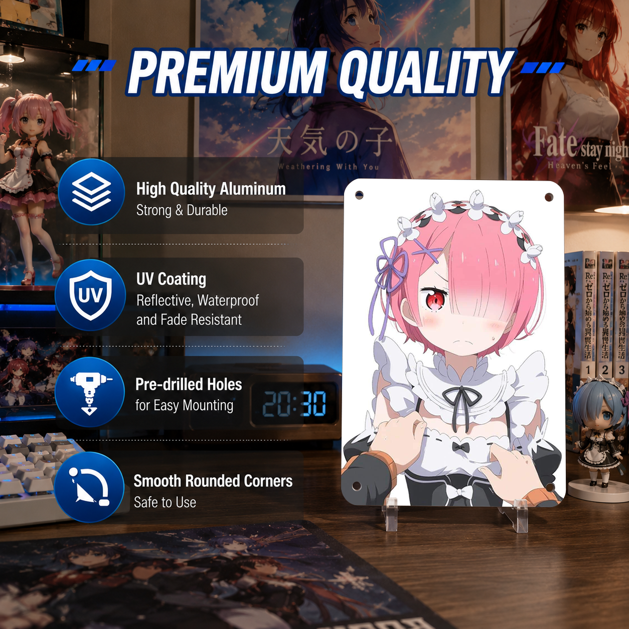 Ram Re Zero Anime Tin Sign - Metal Poster Room Decor - image 6