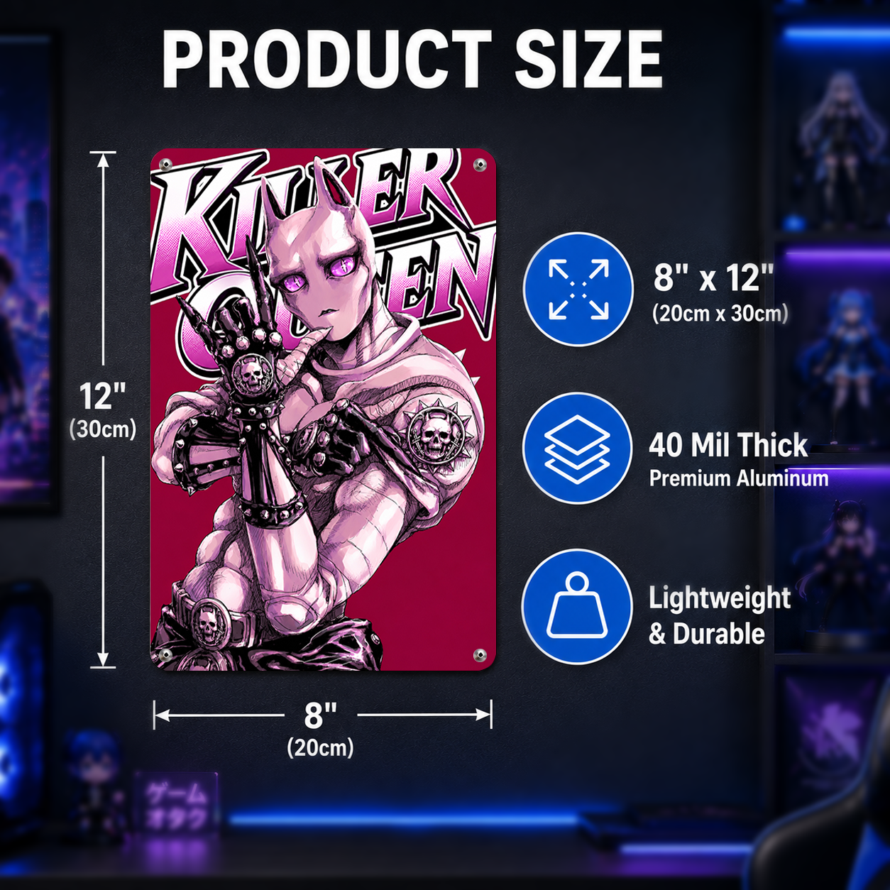 Killer Queen JoJo Anime Tin Sign - Metal Poster Wall Decor - image 2