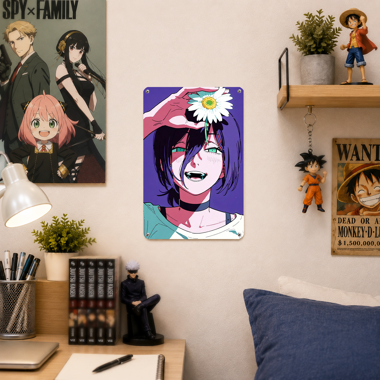 Reze Chainsaw Man Smile Tin Sign - Metal Wall Poster - image 3