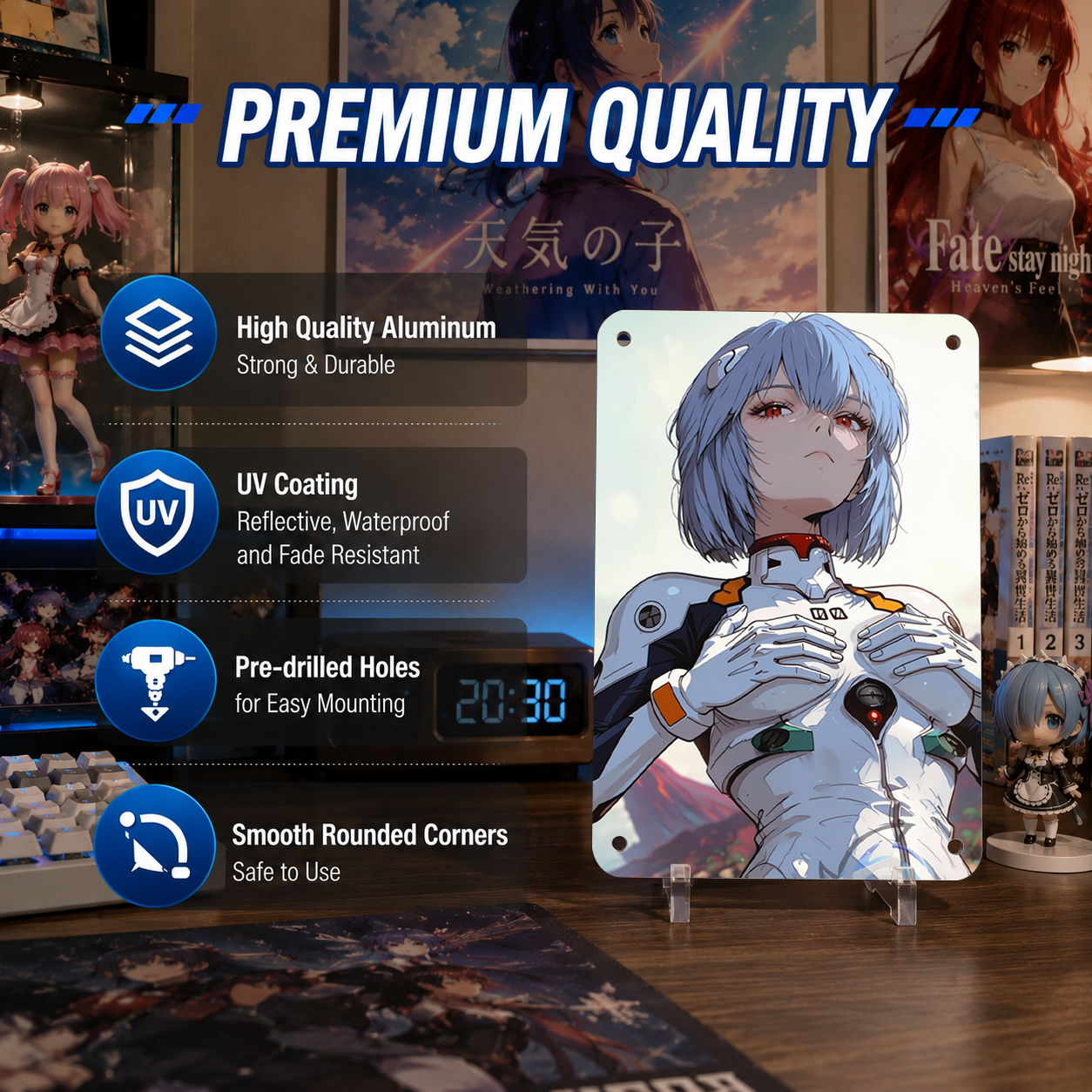 Rei Ayanami Evangelion Metal Tin Sign - Anime Wall Decor - image 6