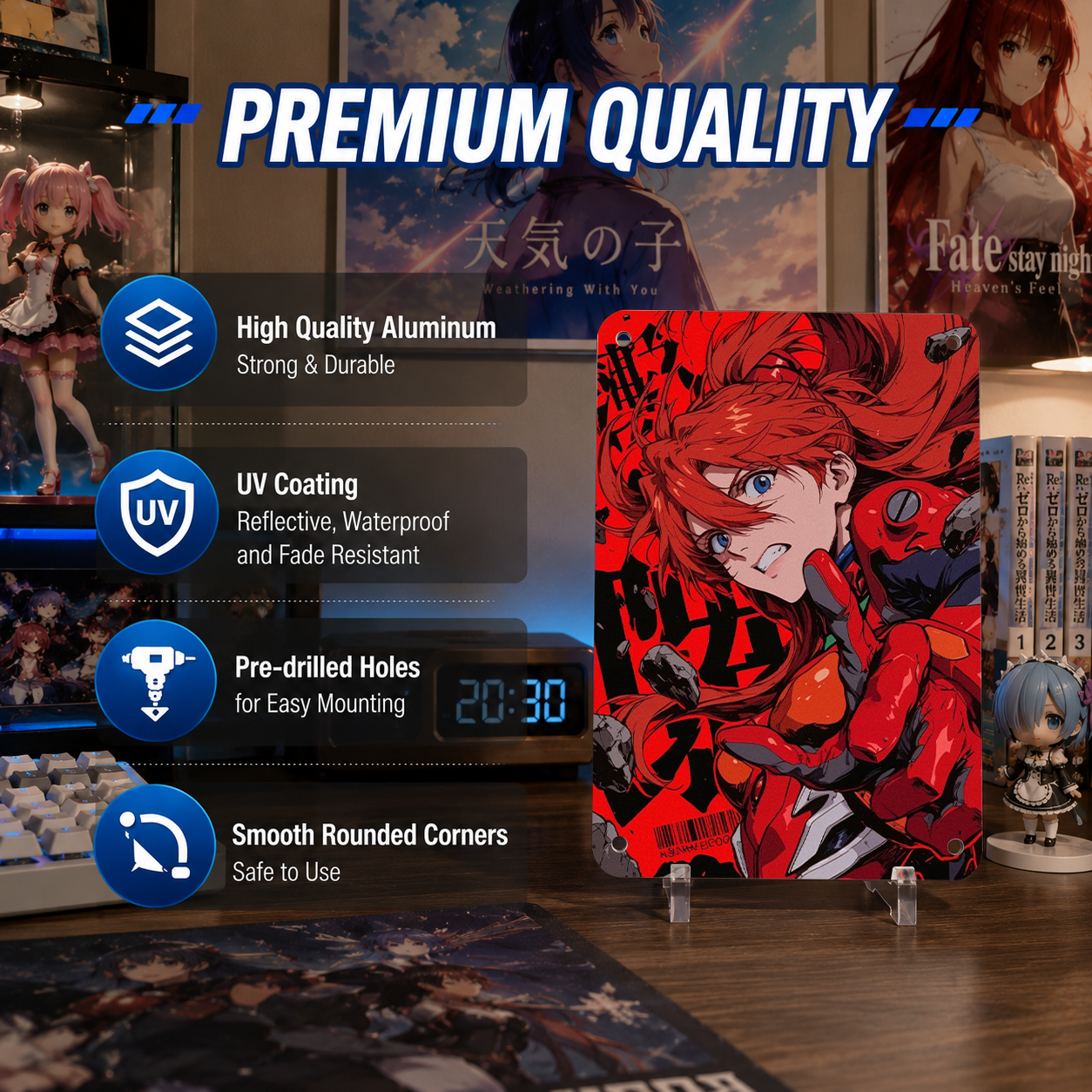 Asuka Evangelion Red Anime Tin Sign - Metal Poster Decor - image 6