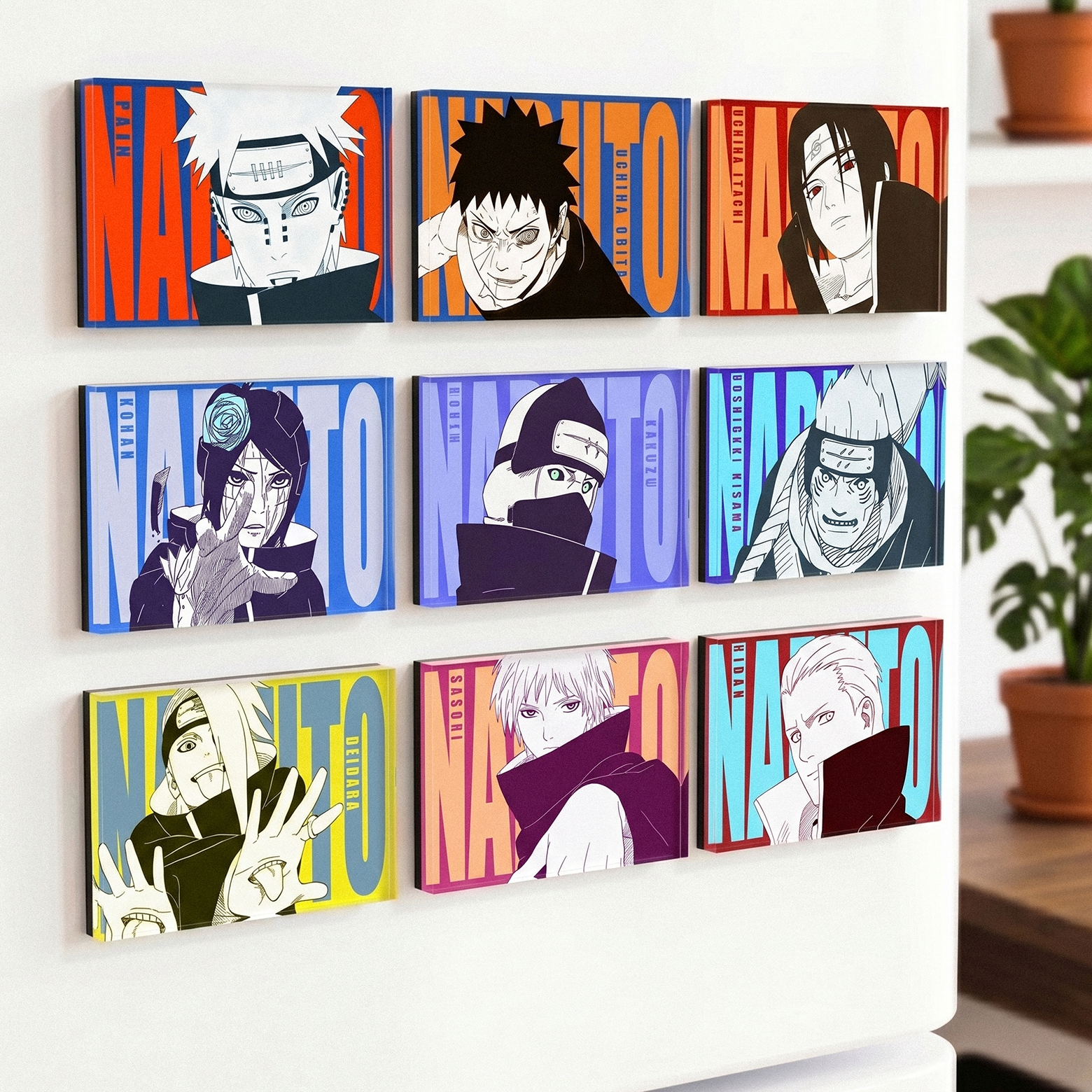 【Mangatap Sale】 Akatsuki Fridge Magnets Set (9PCS) – Naruto Anime Refrigerator Magnets, Anime Decor Gift for Fans