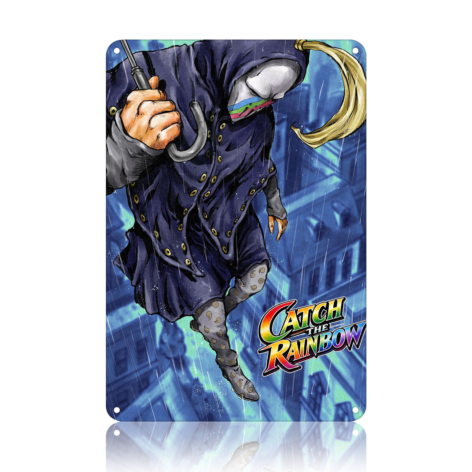Catch the Rainbow JoJo Anime Tin Sign - Metal Wall Decor