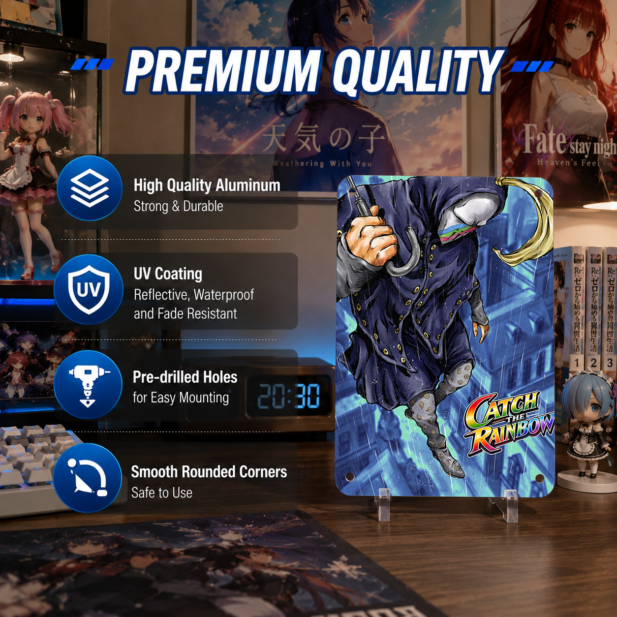 Catch the Rainbow JoJo Anime Tin Sign - Metal Wall Decor - image 6