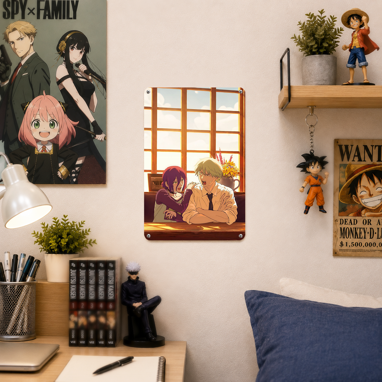 Reze and Denji Chainsaw Man Anime Tin Sign - Metal Decor - image 3