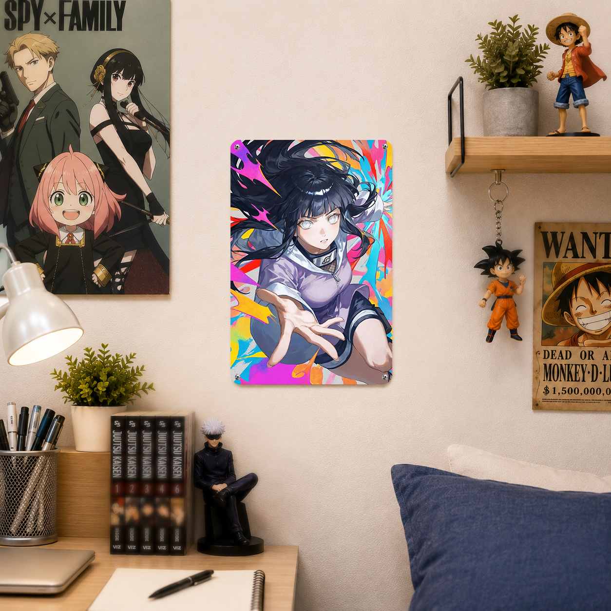 Hinata Hyuga Naruto Anime Tin Sign - Metal Wall Decor - image 3