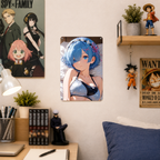 Rem Re Zero Swimsuit Anime Tin Sign - Metal Poster Decor - image 3