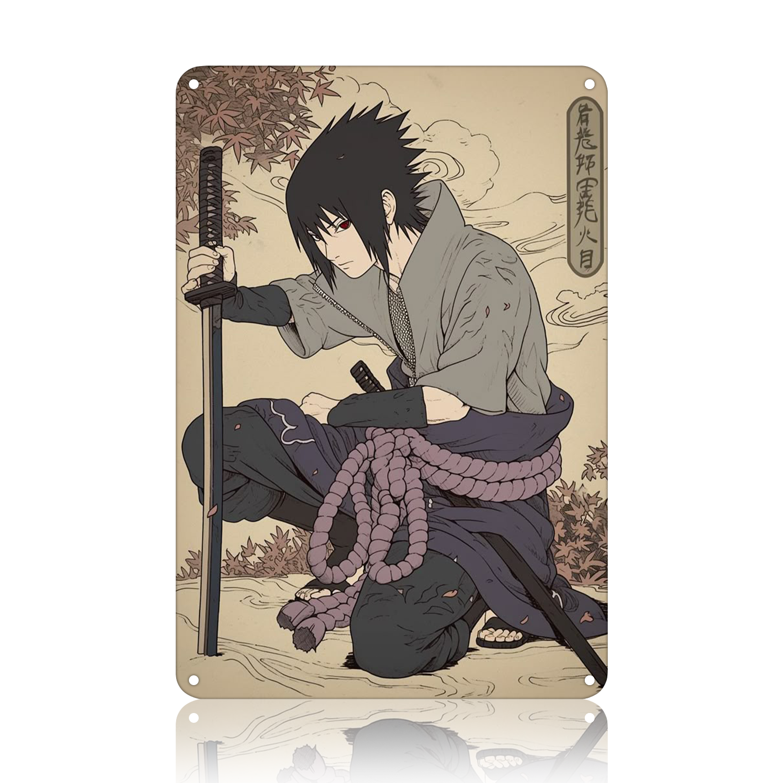 Sasuke Uchiha Naruto Anime Tin Sign - Metal Poster Decor